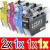 5 Pack Compatible Brother LC-3313 Ink Cartridge Set (2BK,1C,1M,1Y)