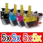 20 Pack Compatible Brother LC-3317 Ink Cartridge Set (5BK,5C,5M,5Y)