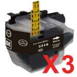 3 x Compatible Brother LC-3319XL Black Ink Cartridge LC-3319XLBK