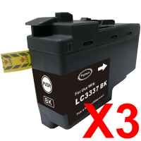3 x Compatible Brother LC-3337 Black Ink Cartridge LC-3337BK