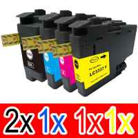 5 Pack Compatible Brother LC-3337 Ink Cartridge Set (2BK,1C,1M,1Y)