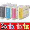 5 Pack Compatible Brother LC-37 Ink Cartridge Set (2BK,1C,1M,1Y)