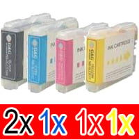 5 Pack Compatible Brother LC-37 Ink Cartridge Set (2BK,1C,1M,1Y)