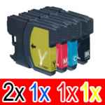 5 Pack Compatible Brother LC-39 Ink Cartridge Set (2BK,1C,1M,1Y)