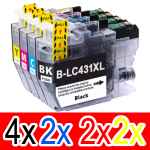 10 Pack Compatible Brother LC-431XL Ink Cartridge Set (4BK,2C,2M,2Y)