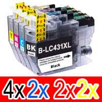 10 Pack Compatible Brother LC-431XL Ink Cartridge Set (4BK,2C,2M,2Y)