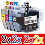 8 Pack Compatible Brother LC-432XL Ink Cartridge Set (2BK,2C,2M,2Y)