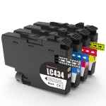 4 Pack Compatible Brother LC-434 Ink Cartridge Set (1BK,1C,1M,1Y)