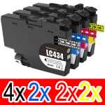 10 Pack Compatible Brother LC-434 Ink Cartridge Set (4BK,2C,2M,2Y)