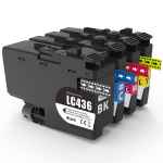 4 Pack Compatible Brother LC-436 Ink Cartridge Set (1BK,1C,1M,1Y)