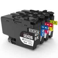 4 Pack Compatible Brother LC-436 Ink Cartridge Set (1BK,1C,1M,1Y)