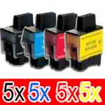 20 Pack Compatible Brother LC-47 Ink Cartridge Set (5BK,5C,5M,5Y)