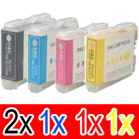 5 Pack Compatible Brother LC-57 Ink Cartridge Set (2BK,1C,1M,1Y)