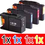 4 Pack Compatible Brother LC-73 Ink Cartridge Set (1BK,1C,1M.1Y)