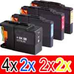 10 Pack Compatible Brother LC-73 Ink Cartridge Set (4BK,2C,2M,2Y)