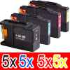 20 Pack Compatible Brother LC-73 Ink Cartridge Set (5BK,5C,5M,5Y)