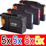 20 Pack Compatible Brother LC-77XL Ink Cartridge Set (5BK,5C,5M,5Y)