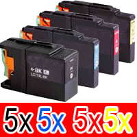 20 Pack Compatible Brother LC-77XL Ink Cartridge Set (5BK,5C,5M,5Y)