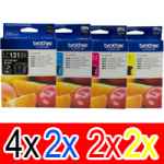 10 Pack Genuine Brother LC-131 Ink Cartridge Set (4BK,2C,2M,2Y)