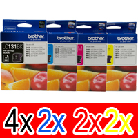 10 Pack Genuine Brother LC-131 Ink Cartridge Set (4BK,2C,2M,2Y)