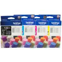 4 Pack Genuine Brother LC-133 Ink Cartridge Set (1BK,1C,1M,1Y)