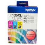 1 x Genuine Brother LC-135XL C/M/Y Ink Cartridge Colour Pack LC-135XLCL3PK