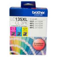 1 x Genuine Brother LC-135XL C/M/Y Ink Cartridge Colour Pack LC-135XLCL3PK