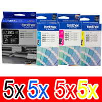 20 Pack Genuine Brother LC-139XL LC-135XL Ink Cartridge Set (5BK,5C,5M,5Y)