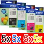 20 Pack Genuine Brother LC-231 Ink Cartridge Set (5BK,5C,5M,5Y)