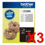 3 x Genuine Brother LC-233 Black Ink Cartridge LC-233BK