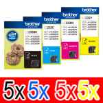 20 Pack Genuine Brother LC-233 Ink Cartridge Set (5BK,5C,5M,5Y)