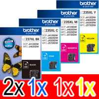 5 Pack Genuine Brother LC-237XL LC-235XL Ink Cartridge Set (2BK,1C,1M,1Y)