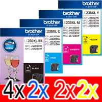 10 Pack Genuine Brother LC-239XL LC-235XL Ink Cartridge Set (4BK,2C,2M,2Y)