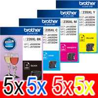 20 Pack Genuine Brother LC-239XL LC-235XL Ink Cartridge Set (5BK,5C,5M,5Y)