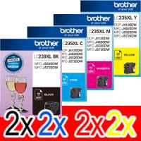 8 Pack Genuine Brother LC-239XL LC-235XL Ink Cartridge Set (2BK,2C,2M,2Y)