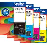 4 Pack Genuine Brother LC-23E Ink Cartridge Set (1BK,1C,1M,1Y)