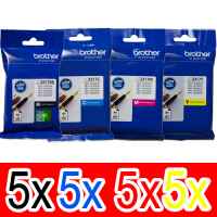 20 Pack Genuine Brother LC-3317 Ink Cartridge Set (5BK,5C,5M,5Y)