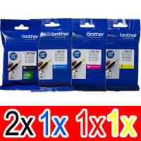 5 Pack Genuine Brother LC-3317 Ink Cartridge Set (2BK,1C,1M,1Y)