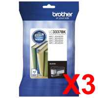 3 x Genuine Brother LC-3337 Black Ink Cartridge LC-3337BK