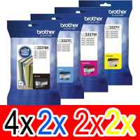 10 Pack Genuine Brother LC-3337 Ink Cartridge Set (4BK,2C,2M,2Y)