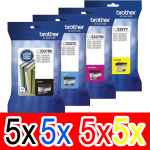 20 Pack Genuine Brother LC-3337 Ink Cartridge Set (5BK,5C,5M,5Y)