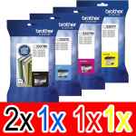 5 Pack Genuine Brother LC-3337 Ink Cartridge Set (2BK,1C,1M,1Y)