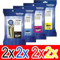 8 Pack Genuine Brother LC-3337 Ink Cartridge Set (2BK,2C,2M,2Y)