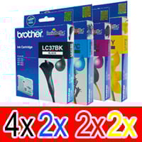 10 Pack Genuine Brother LC-37 Ink Cartridge Set (4BK,2C,2M,2Y)