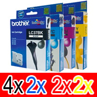 10 Pack Genuine Brother LC-37 Ink Cartridge Set (4BK,2C,2M,2Y)