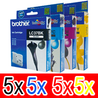 20 Pack Genuine Brother LC-37 Ink Cartridge Set (5BK,5C,5M,5Y)