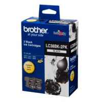 1 x Genuine Brother LC-38 Black Ink Cartridge Twin Pack LC-38BK2PK