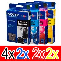 10 Pack Genuine Brother LC-38 Ink Cartridge Set (4BK,2C,2M,2Y)