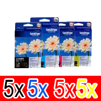 20 Pack Genuine Brother LC-39 Ink Cartridge Set (5BK,5C,5M,5Y)