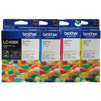 4 Pack Genuine Brother LC-40 Ink Cartridge Set (1BK,1C,1M,1Y)